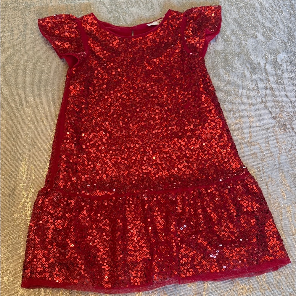 H&M Shimmering Red Sequin Top
